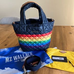 EUC MZ Wallace Mini Metro Tote Deluxe Rainbow Stripe 🌈